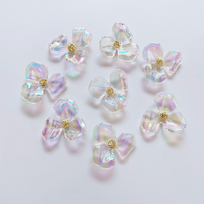 Acrylic Colorful Irregular Three-Petal Flower Perforated Petals Flower Earrings Shoe Flower Hair Accessories DIY Jewelry Accessories Acrylic Colorful Irregular Three-Petal Flower Perforated Petals Flower Earrings Shoe Flower Hair Accessories DIY Jewelry Accessories