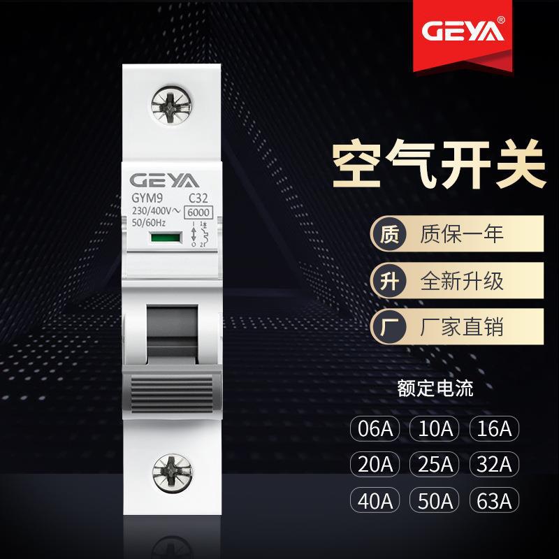 GEYA格亚GYM9小型断路器C65空气开关6KA双汇流排1P 63A25A新款40A