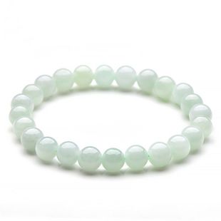 Natural A-Grade Jadeite Bead Bracelet with Ice Base Jadeite Bracelet, Peace Buckle, Women's Light Green Jade Bracelet, Jade Bracelet
