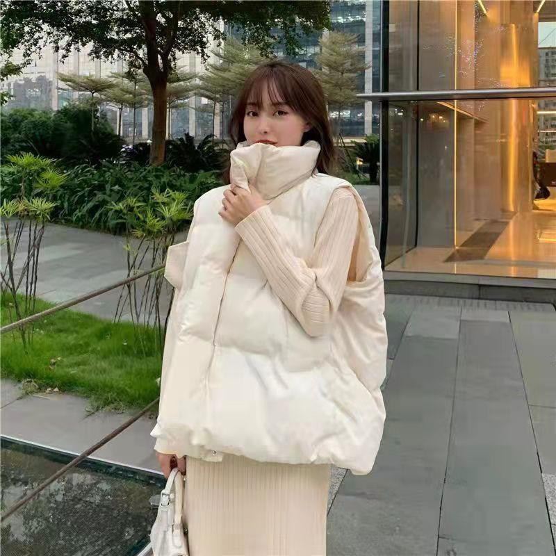 2025年秋冬新款羽绒棉马甲女短款韩版宽松立领百搭马甲坎肩外套女|undefined