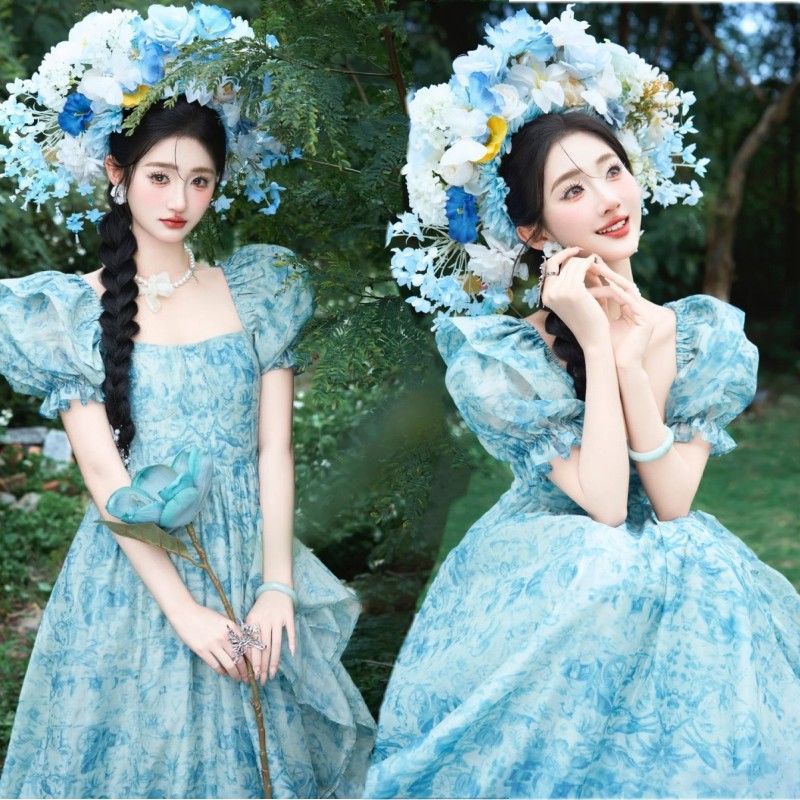 撮影のテーマの妊婦の新しい中国式の写真撮影の服装の妊娠するマミーの大きい腹は水墨画の風格を照らして長いスカートを撮影します。