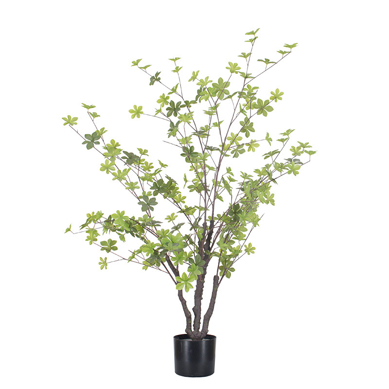 Fábrica de árboles artificiales Venta caliente decoración de plátano artificial planta verde artificial en maceta comercial decoración suave árbol artificial