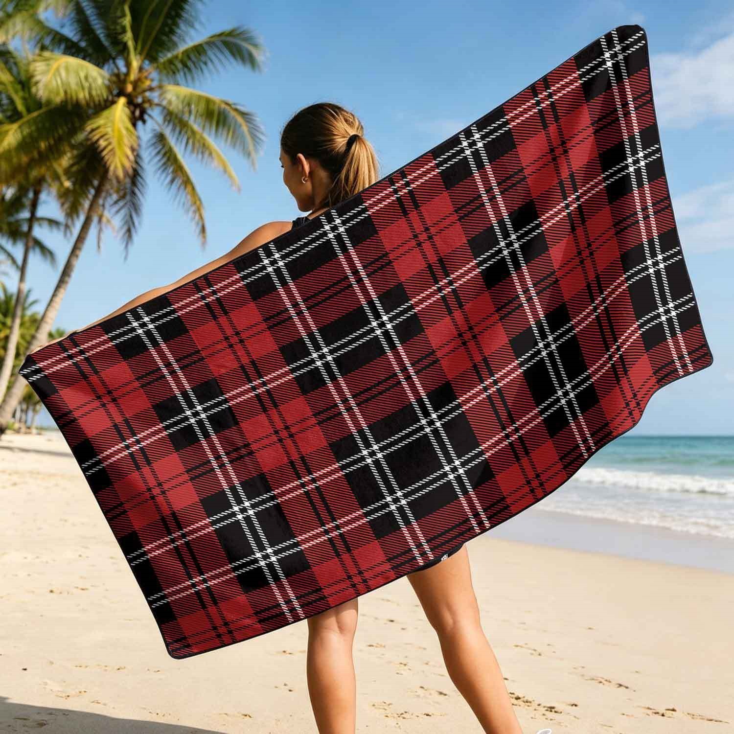 Geometric Bath Towel Car Seat Cover 2-in-1 Microfiber Outdoor Beach Car Dual-Use Universal Seat Cushion