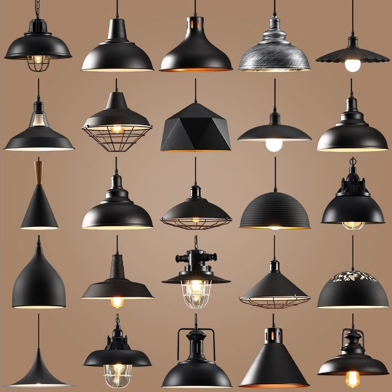 中山吊灯单头复古工业风餐厅灯具创意简约办公室餐饮商铺灯罩