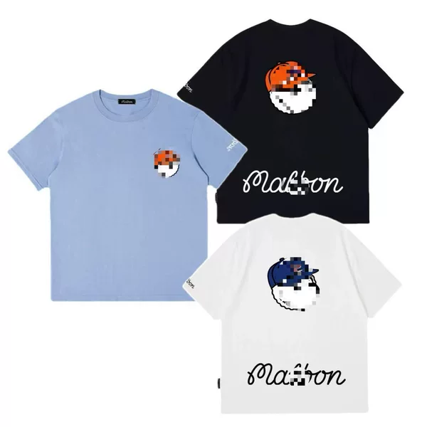 Japanese and Korean golf apparel spring/summer pure cotton short-sleeve T-shirt for men and women, loose fit, round neck, Malbon top