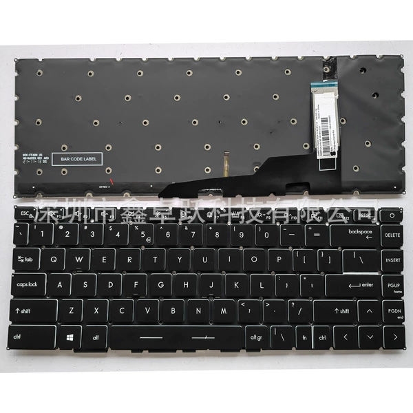 Black with white text and white edges backlight US