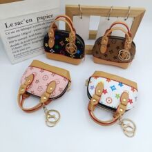 迷你贝壳包钥匙包印花便携挂包小众百搭高级感女士拉链手提包轻便