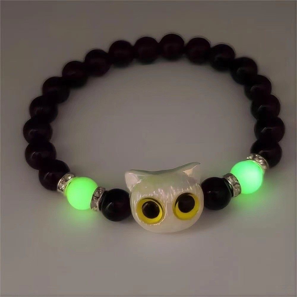 Gato de luz nocturna, brazalete de gato, diseño de pareja, nicho, pulsera de joyas lindas, regalo explosivo