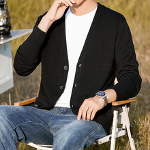 春季针织开衫男v领薄款毛衣外套休闲宽松慵懒空调衫2025新款