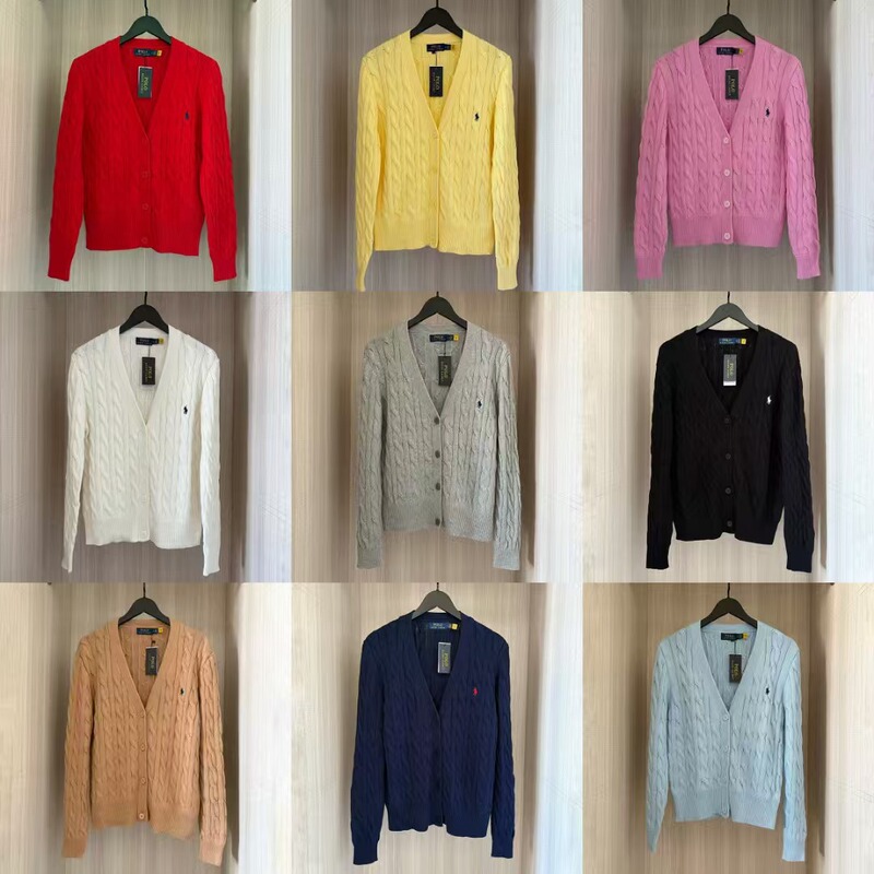 Cross-Border 25Ssra Lph Ralph Lauren Small Label Embroidered Logo Stand Collar Half-Zip Unisex Couple Knit Sweater