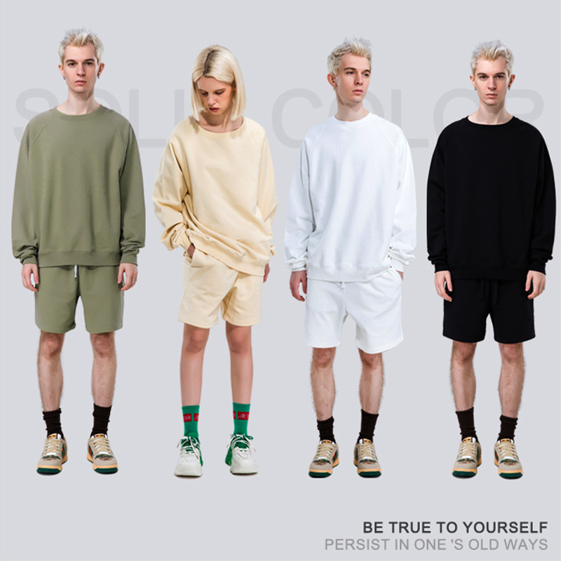 460g Heavyweight Ribbed Drop Shoulder Hooded Cotton Jacket for Spring and Autumn, Unisex Loose Hip-Hop Street Sweatshirt