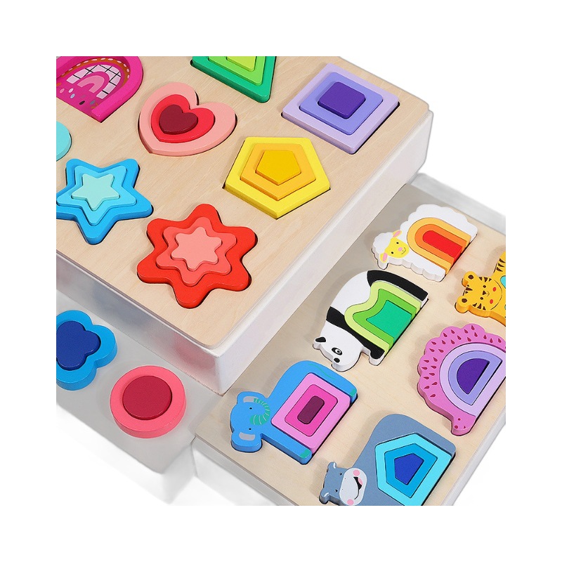 Rompecabezas de madera para niños rompecabezas convexo forma geométrica juego cognitivo bebé 1-3 años de edad educación temprana juguetes educativos