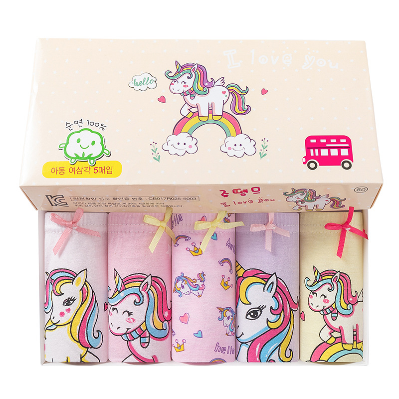 the republic of korea new pattern pure cotton girl Triangle pants children Cartoon baby Big boy box-packed Underwear On behalf of