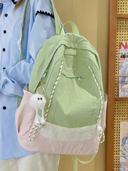 Cross-border New Female Junior High School Students Simple Casual Fashionable Schoolbag Outdoor Travel Large Capacity Backpack for College Students