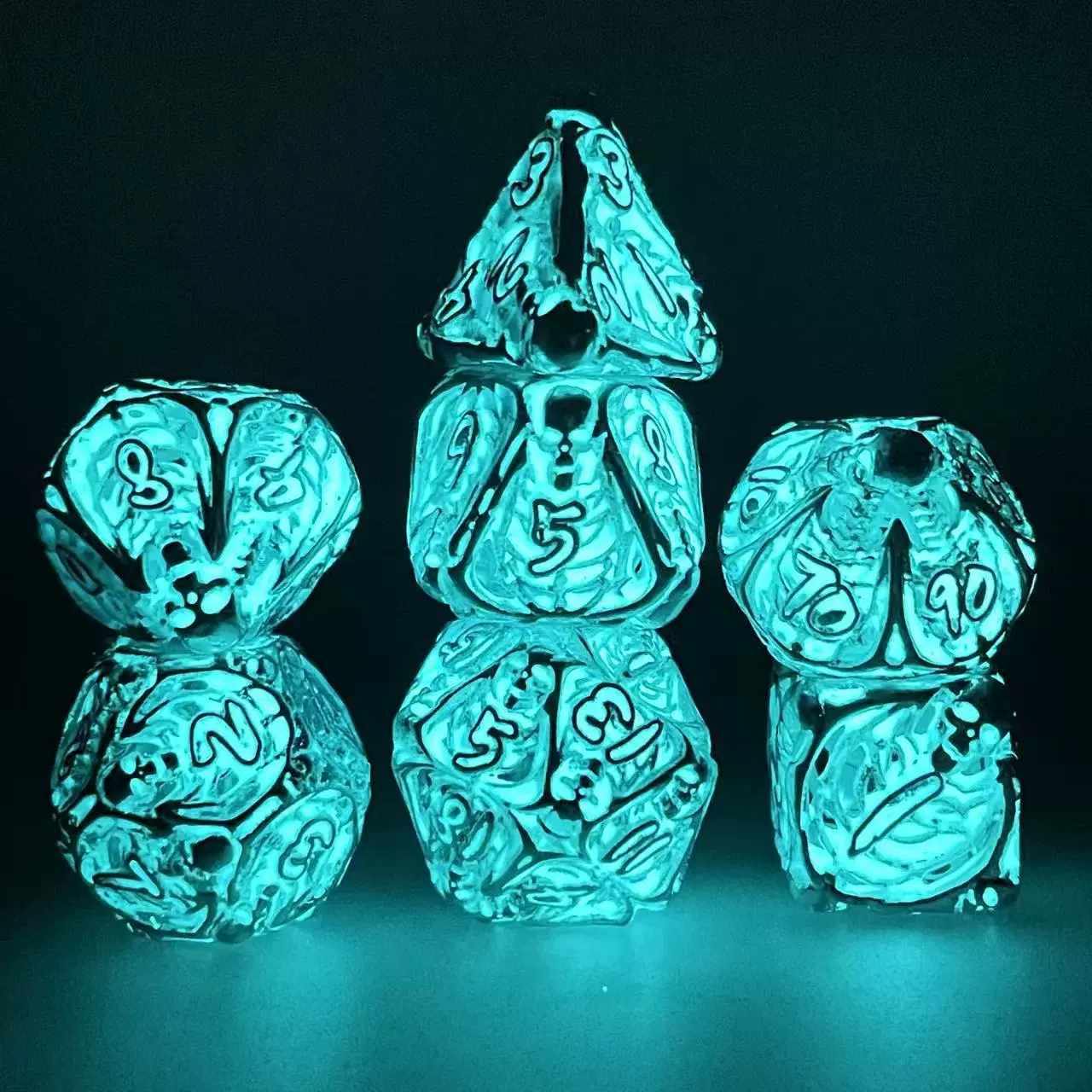 Полый дайс DND дракон и подземелье - светящиеся набор игральных костей кроссбордер, настольная игра, металл, многоугольные кости, цветной