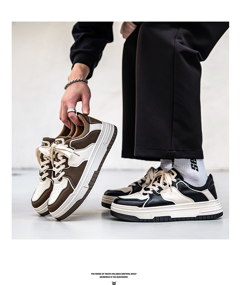 Meiretu 2024 celebrità di Internet Instagram tendenza versatile studente di nicchia sneakers stile americano in bianco e nero spesse_voghion.com