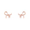 新款可爱甜美蝴蝶结真18K玫瑰金钻石耳钉女时尚9K金莫桑钻耳饰ins|ms