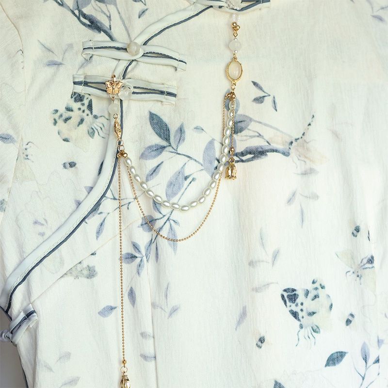 Cheongsam Brooch Ancient Style Pearl Hanfu Elegant Accessory_voghion.com