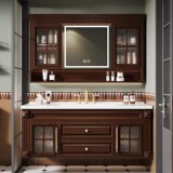 Дубовый керамический гигиенический таз, в американском стиле, французский ретро стиль