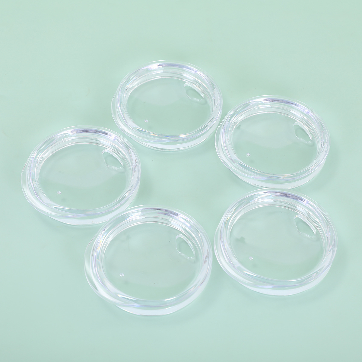 Spot Household Eggshell Cup Flat Lid U-shaped Large Capacity Egg Cup Transparent Cup Lid Simple Leak-proof Plastic Cup Lid