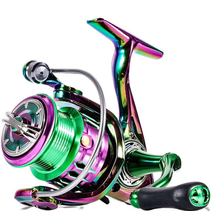 Colorido carrete de pesca de metal carrete de pesca de largo alcance mar Rod rueda ancla carrete de pesca engranaje de pesca rueda giratoria transfronteriza al por mayor