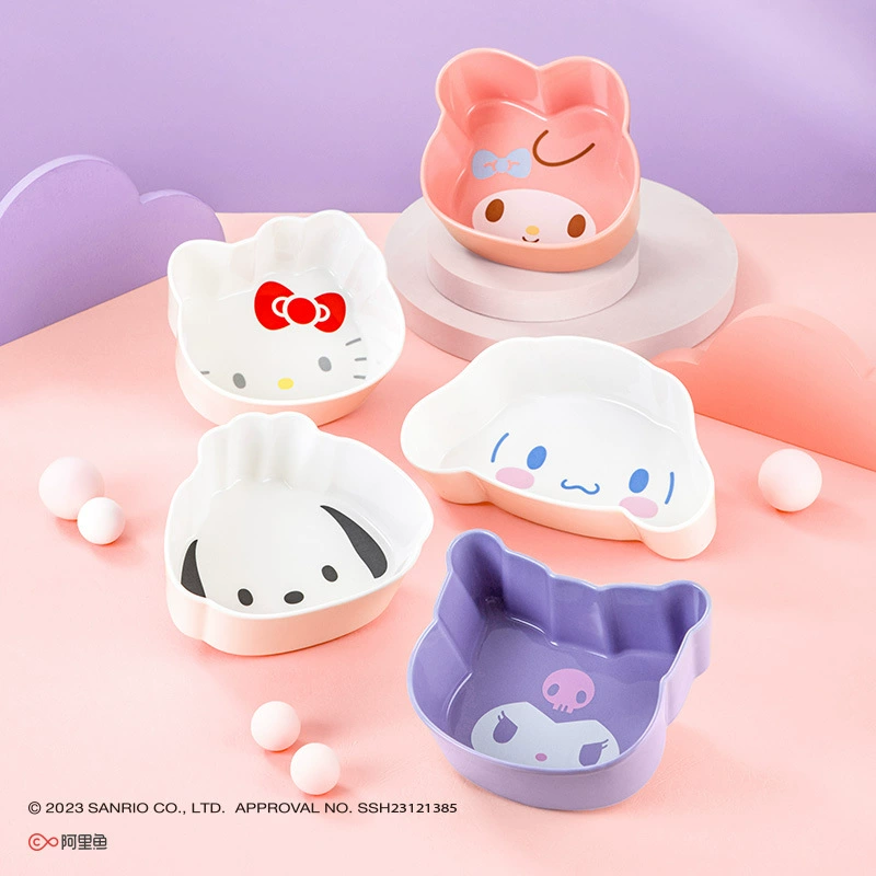 Салонная керамическая чашка Sanrio в форме миски для фруктов-салата, настоящая милая пищевая миска для детей, миска Kuoli для риса, оптом