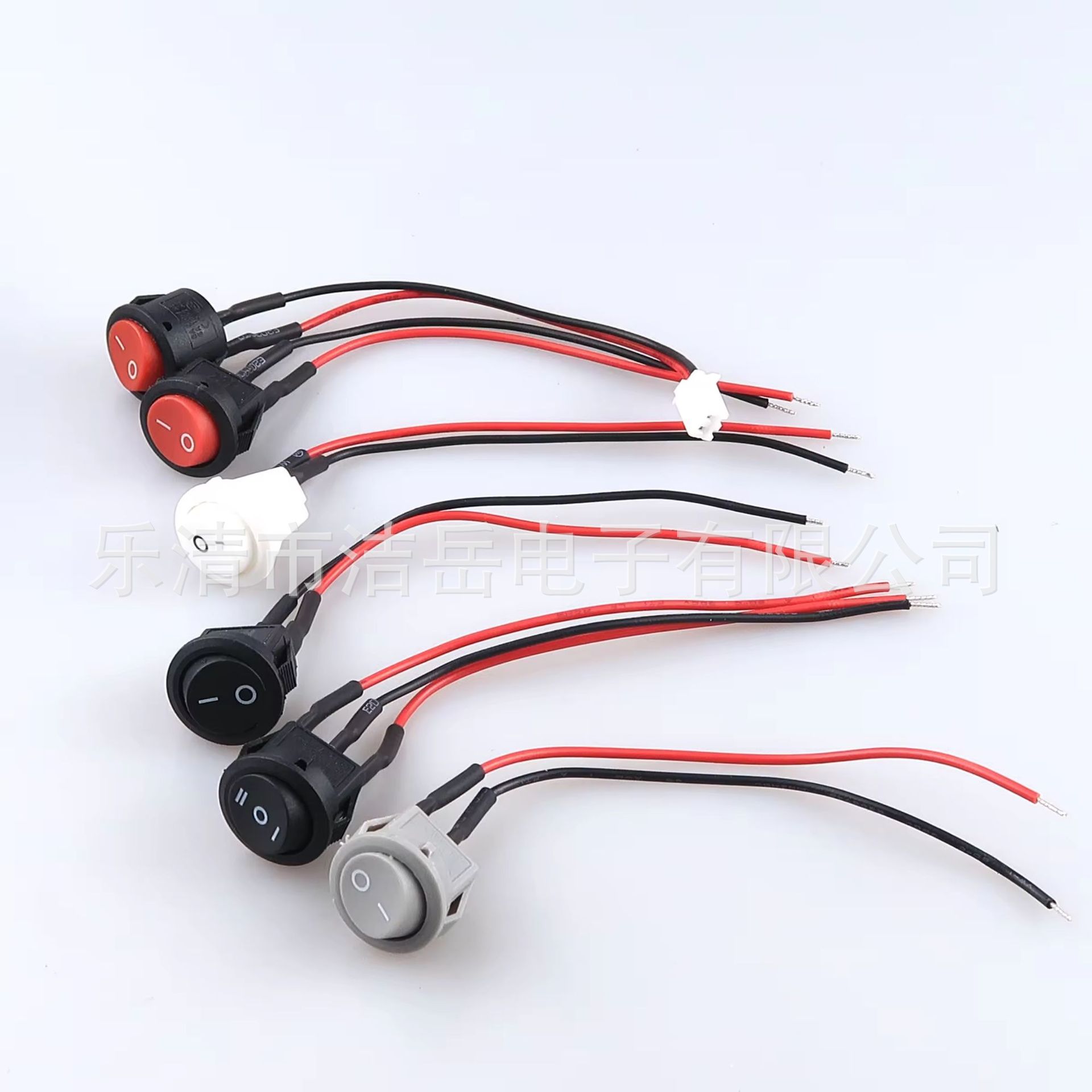 KCD1-11圆形二脚二档三脚3档船型开关圆形开孔15带线10CM带线