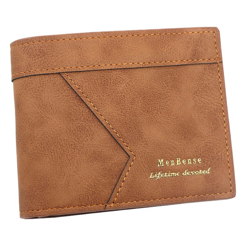MenBense nueva cartera corta para hombres Cartera de cuero mate billetera casual para hombres billetera multi-tarjeta de gran capacidad