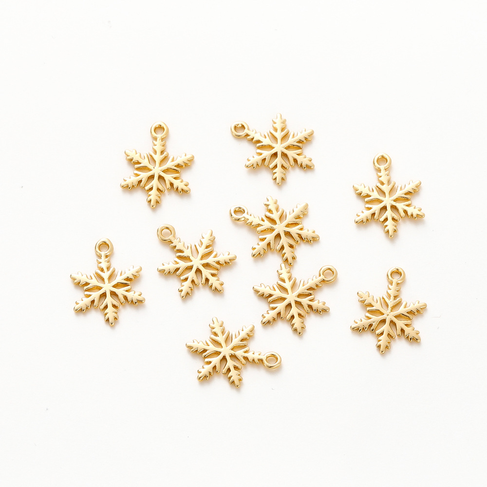 3g Weight Pendant Jewelry Making Type 12.3*16.5MM Jewelry Making Size DIY Jewelry Accessories Classification 10 Pieces, 1 Piece Quantity Copper Material Snowflake Pattern Plating Design Casual, Elegant, Simple Style Style 10 Pieces 1 Piece 12.3*16.5MM Copper Snowflake Pendant 8