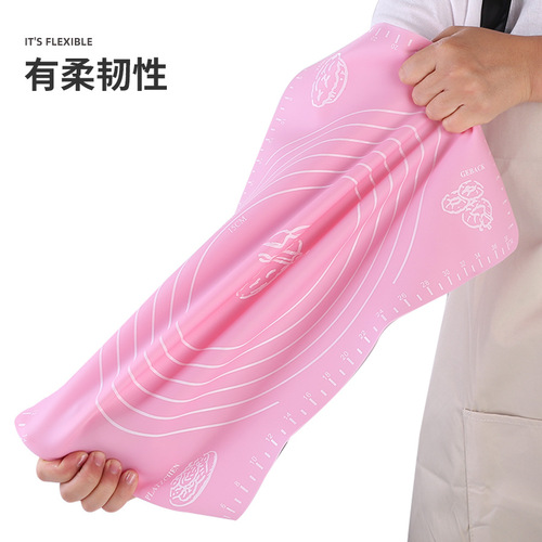 40X30cm Silicone Rolling Pin Dough Mat and Kneading Set, Thick with Measurement Marks, Kitchen Baking Mat