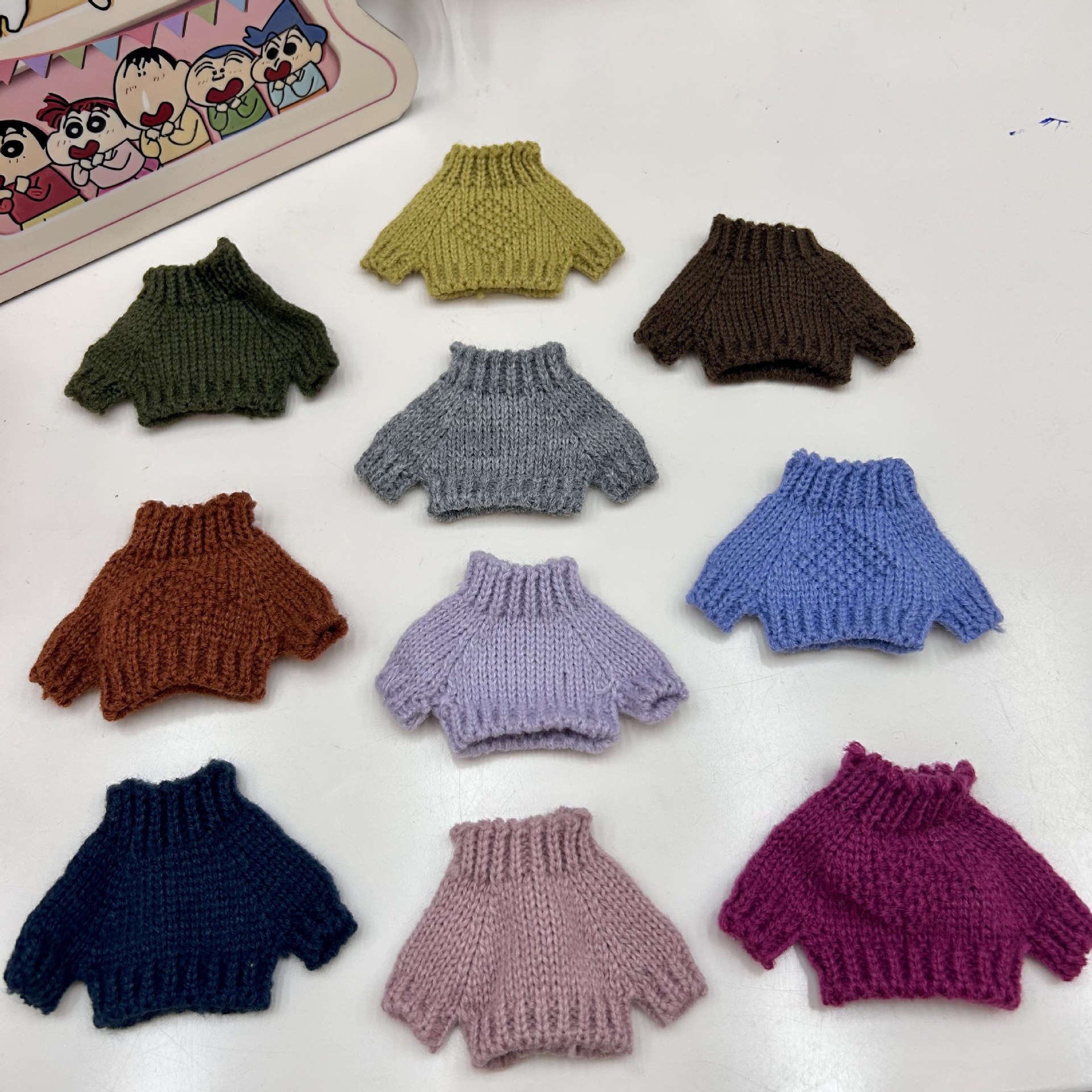 New Autumn and Winter High-Neck 10cm Baby Clothes Labubu Sweater Knitted West Highland White Dog Doll Doll Dress-Up Kt