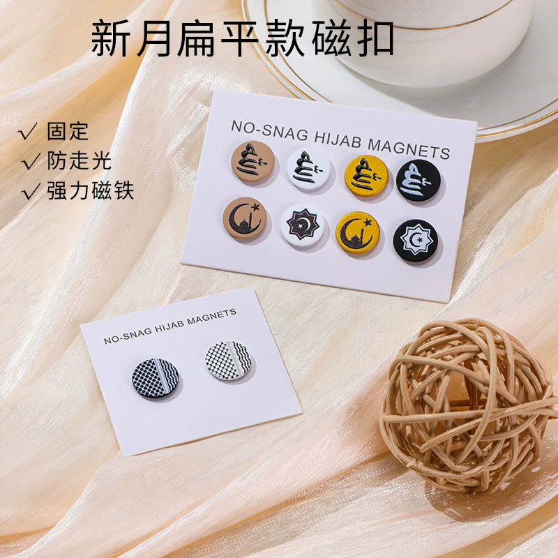 Горячая продажа полумесяца плоский шарф с магнитной пряжкой в тюрбане