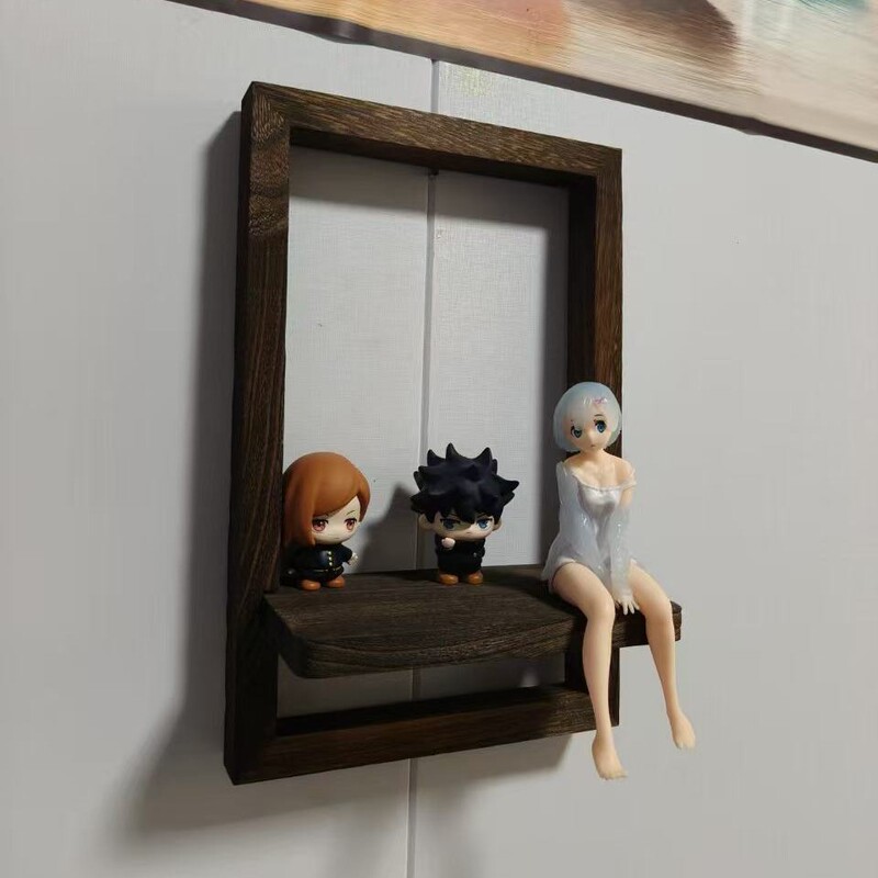 Wooden Square Storage Wall Shelf for Home Use in Living Room, Kitchen, Bedroom, Hanging Picture Frame Wall-Mounted Shelf