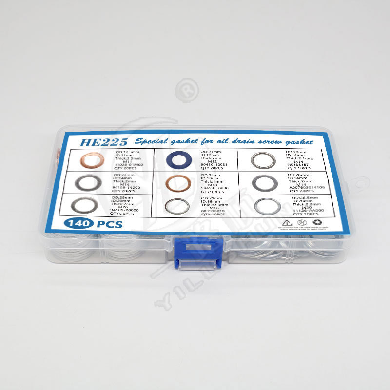 Hebilla Xinyida para Volkswagen Audi Benz Junta de cobre de aluminio Juego de arandela de tornillo de descarga de aceite 140PCS