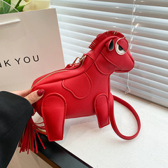 外貿個性小包包女新款ins創意玩偶小馬單肩斜挎包小眾手機小方包