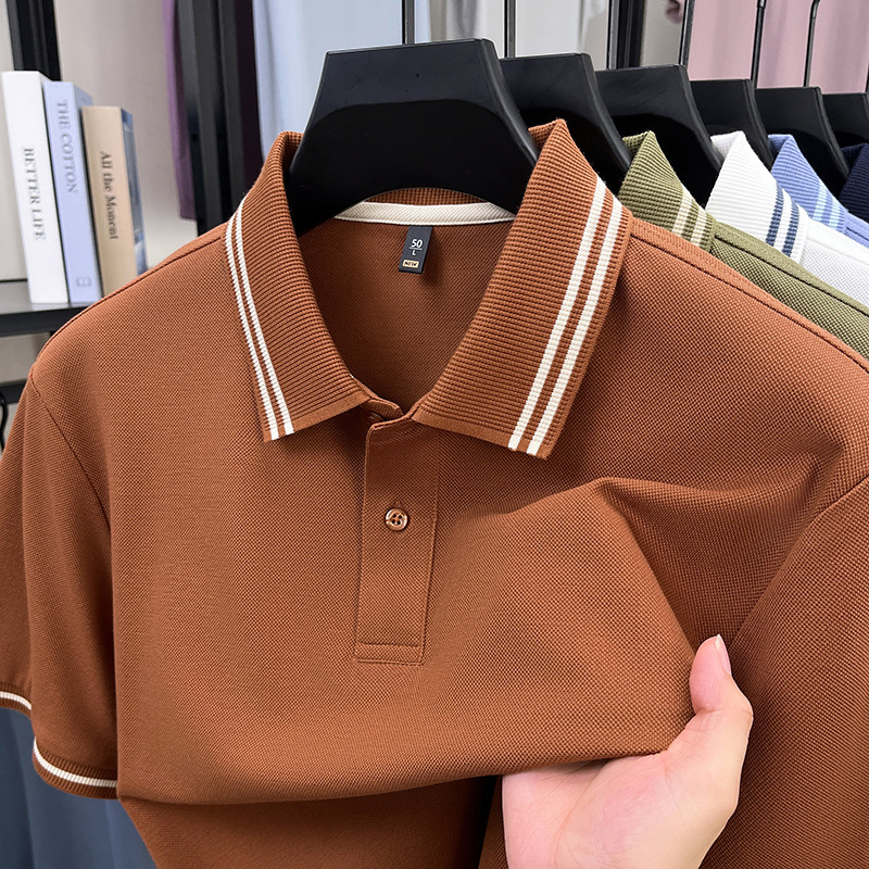 100% Pure Cotton Short-Sleeved Polo Shirt for Men 26 Summer Business Casual Lapel Loose Breathable Half-Sleeved T-Shirt Men's Clothing 100% Pure Cotton Short-Sleeved Polo Shirt for Men 26 Summer Business Casual Lapel Loose Breathable Half-Sleeved T-Shirt Men's Clothing