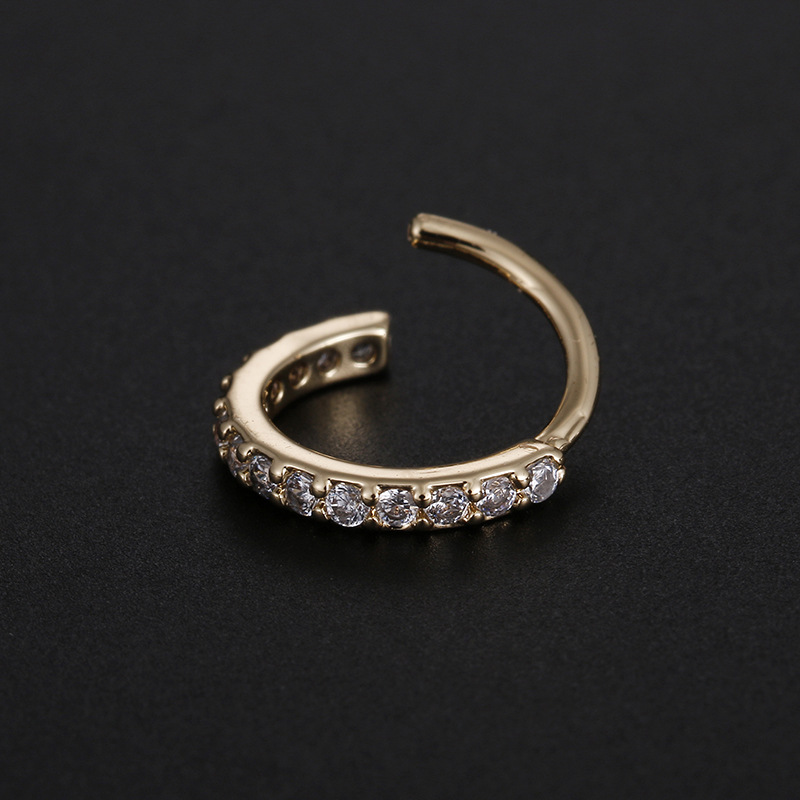 1 Piece Quantity Daily Occasion Simple Style Circle Copper Inlay Zircon Nose Ring Nose Pin