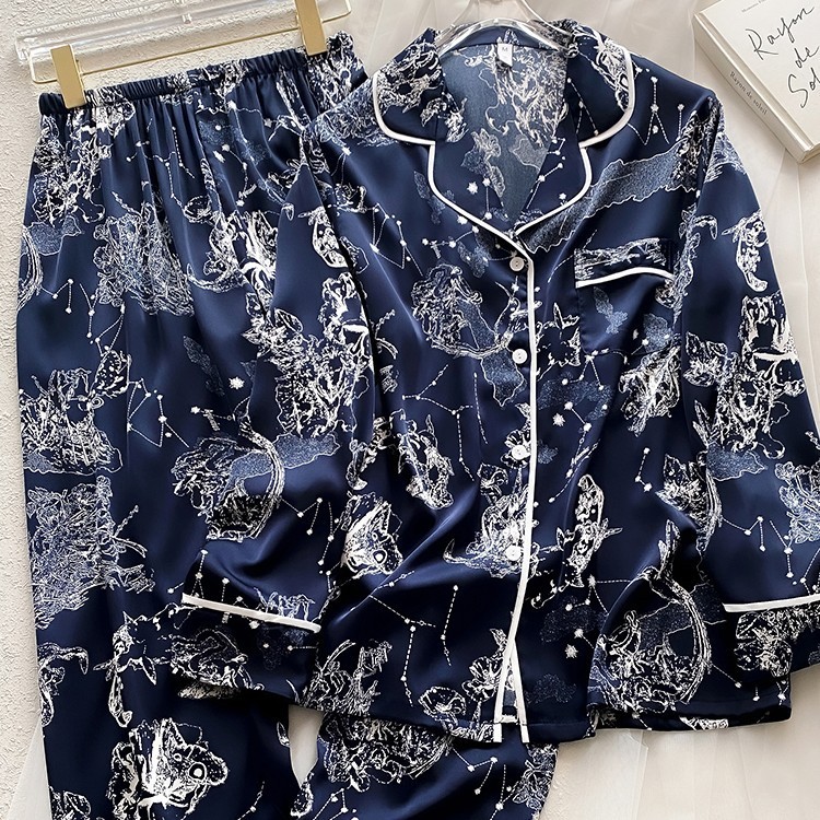 【设计师款】19姆米真丝睡衣女长袖桑蚕丝家居服套装春秋夏季|undefined
