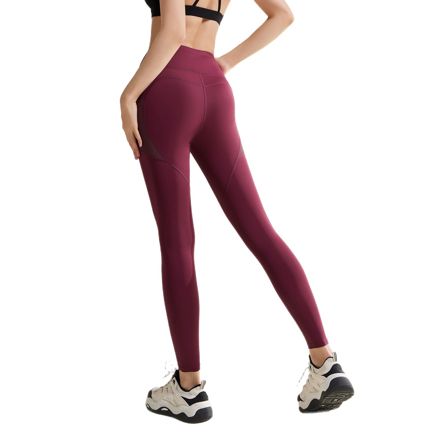 Zona especial transfronteriza deportivo pantalones de fitness pantalones de melocotón correr caderas cintura alta abdominal elástico cuerpo apretado