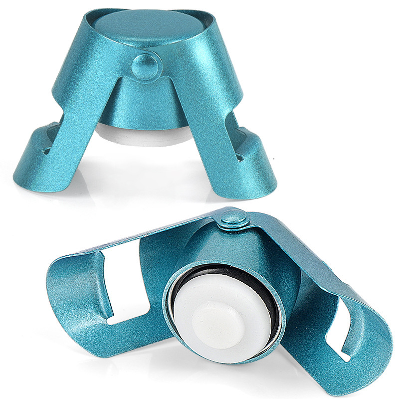 스프레이 페인트 블루 스테인레스 스틸 샴페인 스토퍼 - 짧은 캡