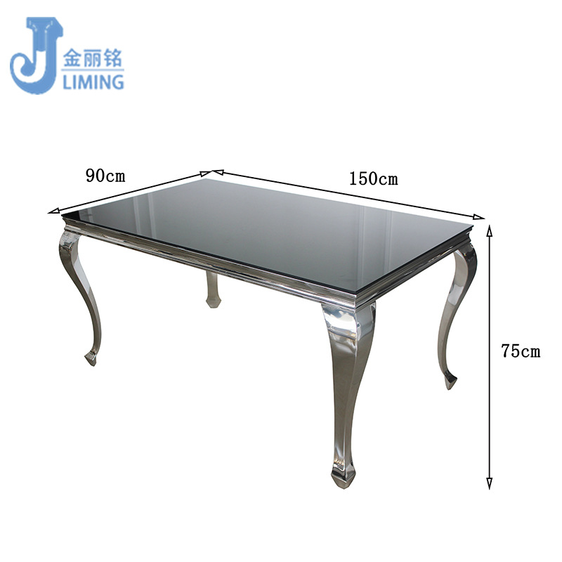 Fábrica al por mayor muebles de restaurante mesa de comedor de mármol y combinación de silla mesa de comedor y silla de pie en forma de serpiente mesa de comedor rectangular de acero inoxidable