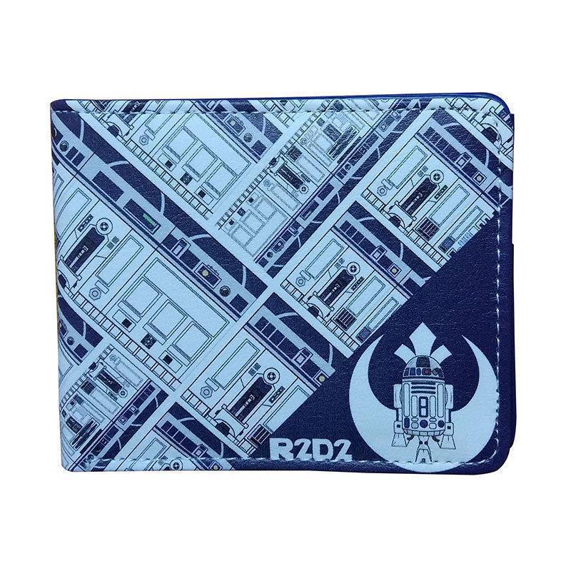 Cartera de Star Wars alrededor del cine y la televisión, guerrero negro, soldado blanco, cartera corta de dos plegados, cartera PU para hombres adolescentes