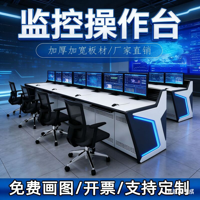 Monitoring Operation Console, Command Center Dispatch Desk, Desktop Negotiation and Appraisal Station, Security Luxury Monitoring Console, Control Desk