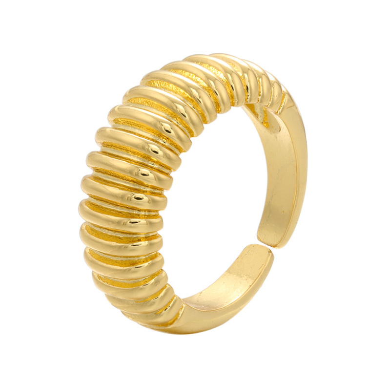 Birthday Occasion Korean Style Smooth Opening Textured Ring Adjustable Opening Wide Face Men's And Women's Rings Couple Rings Ornament Accessories In Stock