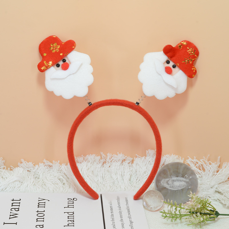 Adorable cabello de Navidad corno de ciervo cinco estrellas cabeza de banda de cabello de Navidad para niños corpos de cabello de decoración accesorios clipes de cabello