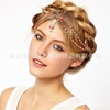 Chain, headband from pearl, hair accessory, European style, with gem, suitable for import