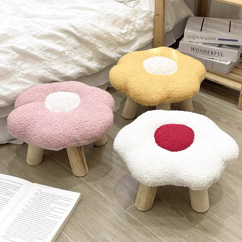 Taburete pequeño hogar para cambiar zapatos taburete creatividad taburete pequeño taburete tela taburete pequeño taburete bajo Sala de estar taburete de mesa de café taburete de madera maciza silla pequeña