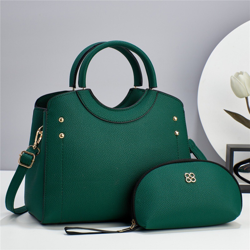 Taizhou Women's Bag Two-Piece Solid Color Large Capacity Women's Bag Shoulder Crossbody Handbag Wholesale Bags