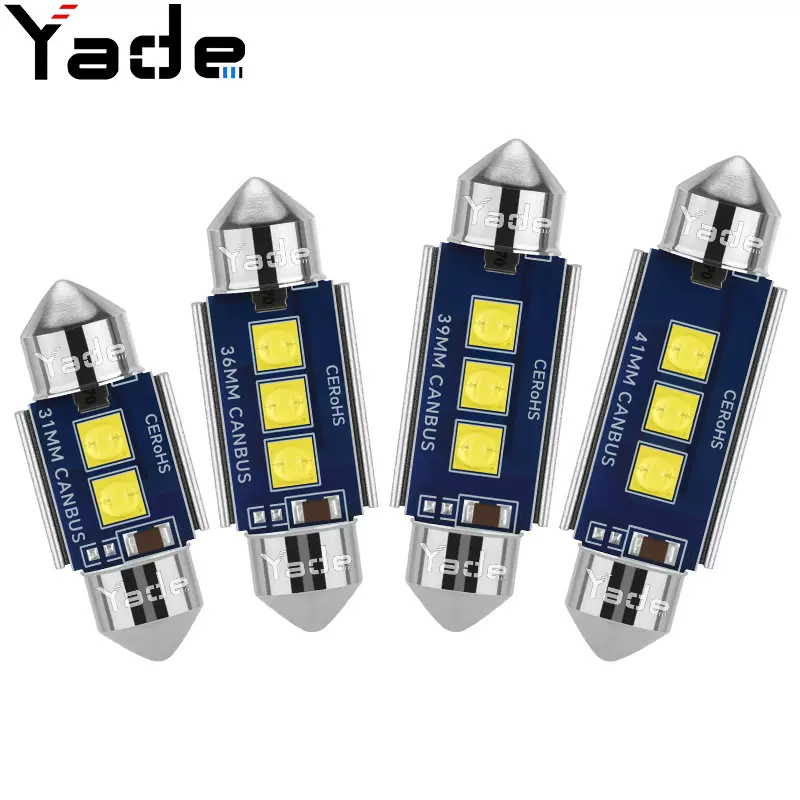 雅德 汽车LED阅读灯解码双尖3535 3灯高亮车顶灯 牌照灯 车厢灯
