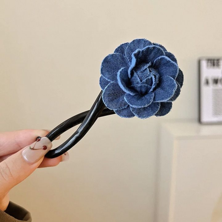 女性のための新鮮で甘い花ツイストヘアピン 2025 新しい人気の甘いヘアアクセサリー後頭部ヘアピンヘッドバンド|undefined